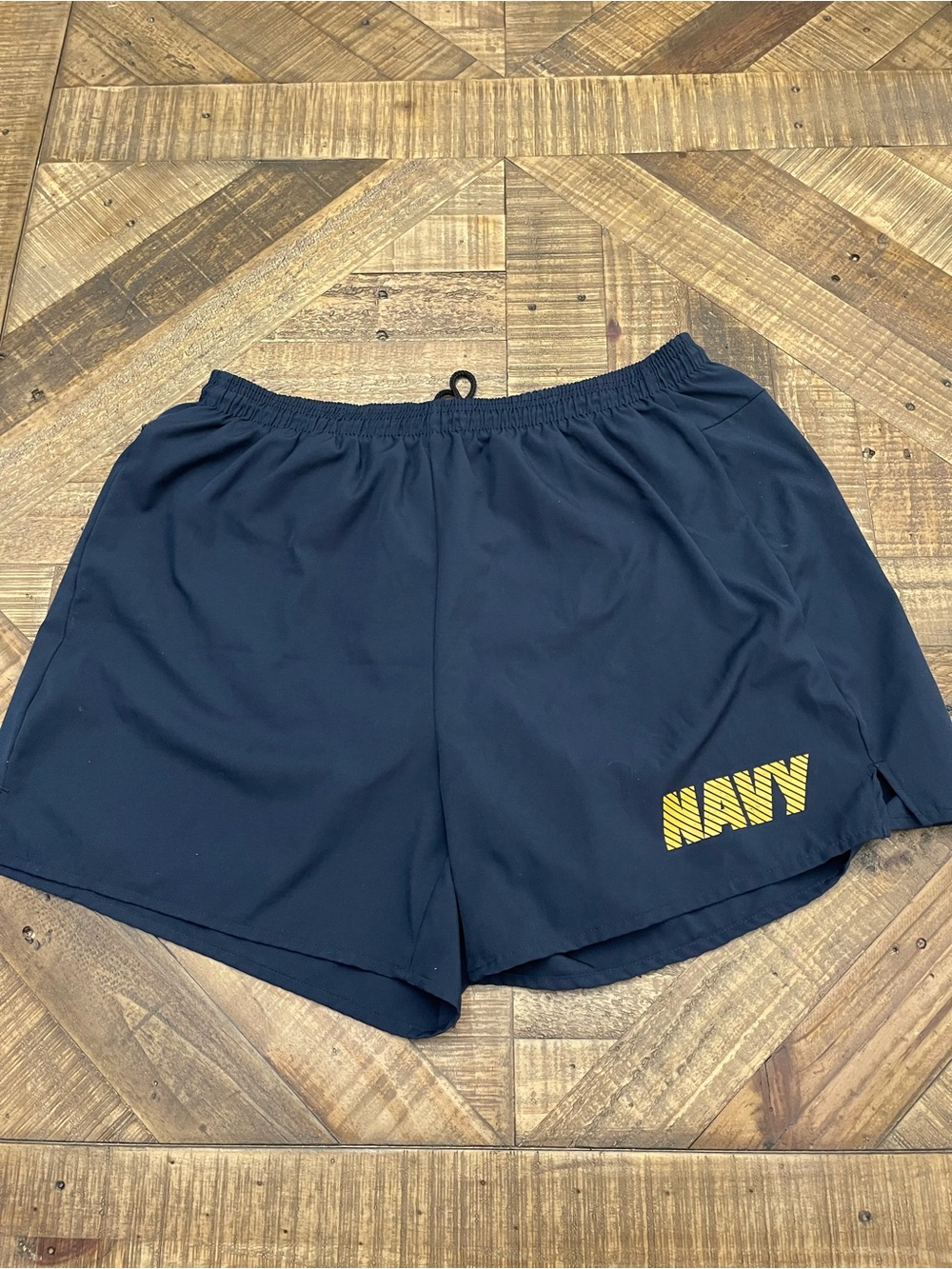 Authentic U.S. Navy PTU Running Shorts - M.J. Soffe - Size 2XL - Navy Blue/Gold